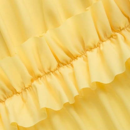 Farmhouse Ruffle Shower Curtain, Bright Yellow, 72 x 72 in