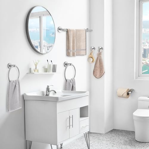 TQKAG Brushed Nickel Bathroom Hardware Set, 6-Piece Towel Bar Set 23.6 Inch