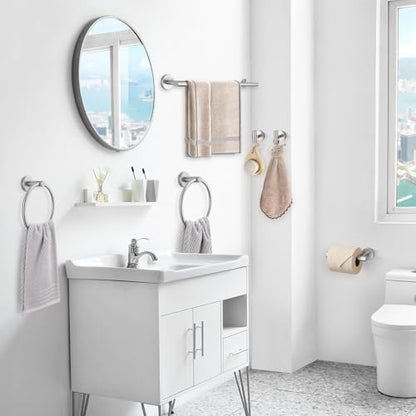 TQKAG Brushed Nickel Bathroom Hardware Set, 6-Piece Towel Bar Set 23.6 Inch