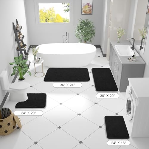 OLANLY Large Bathroom Rugs 70x46, Extra Soft Absorbent Chenille Bath Rugs