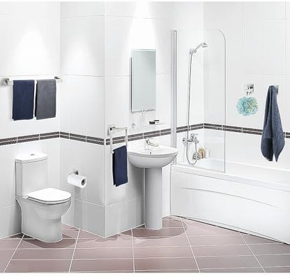 5 Piece Bathroom Hardware Accessories - Brushed Nickel, 24Inch Towel Racks, Stainless Steel Square Towel Bar Set, Wall Mounted