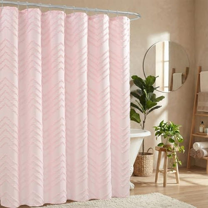 Pink Boho Fabric Shower Curtain 72 x 72 Inches