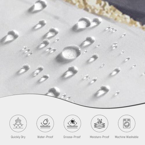 Grey Marble Shower Curtain Modern Abstract Luxury Gold Ink Texture Gray Ombre Watercolor Bathroom Curtain Set with Hooks Soft and Lightweight Waterproof Fabric Machine Washable 48" Wx72 L