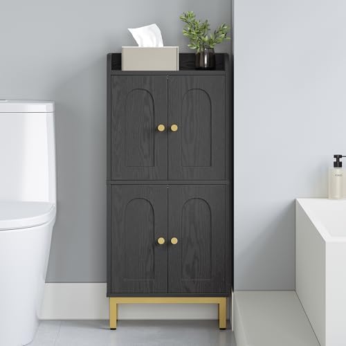 Hzuaneri Bathroom Cabinet, Small Storage Cabinet with 4 Doors