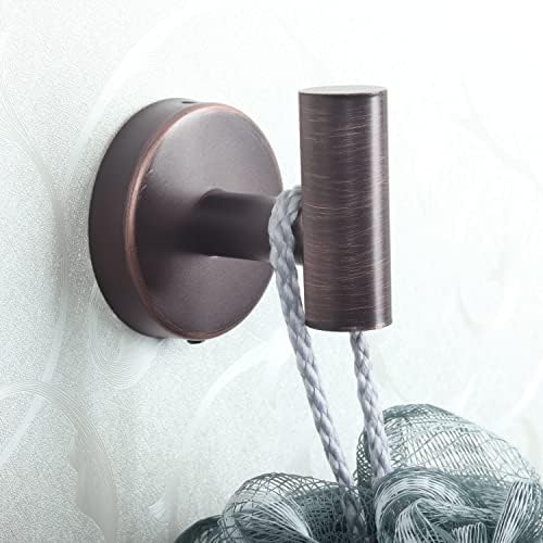 Bathroom Robe Towel Hooks Coat Wall Hook Stainless Steel Heavy Duty Door Hanger Clothes Cabinet Closet Sponges Hook for Bathroom Bedroom Kitchen Hotel Pool 4 Packs (Oil Rubbed Bronze)