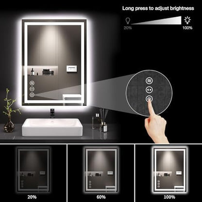 LOAAO 24"X32" LED Bathroom Mirror with Lights, UL Listed