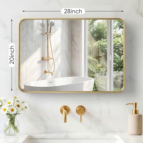 NEWBULIG Bathroom Mirror for Over Sink, 20X28 Inch Wall Vanity Mirror