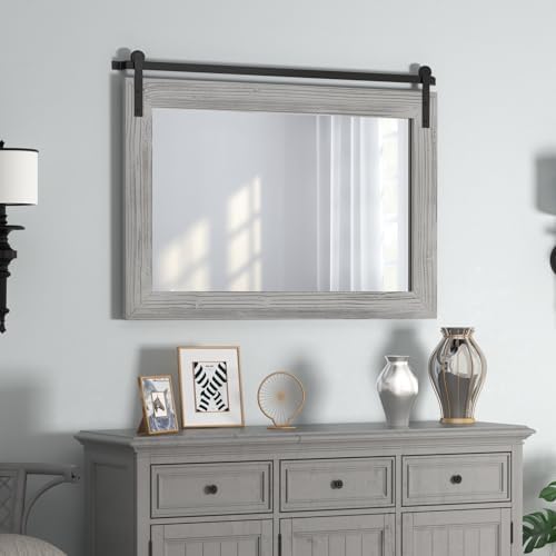 COGOOD Farmhouse Bathroom Mirrors for Over Sink - 26 x 41 Grey