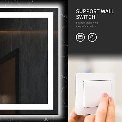 LOAAO 60"X28" LED Bathroom Mirror with Light, UL Listed
