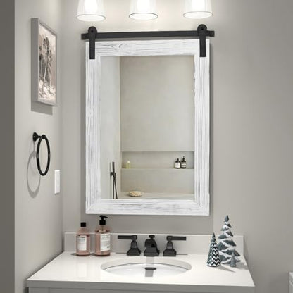 COGOOD Farmhouse Bathroom Mirrors for Over Sink - 30 x 22 White