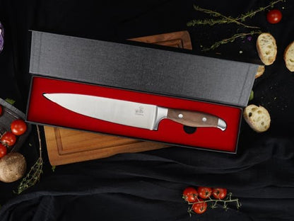 CHUSHIJI Chef Knife 8 Inch, Japanese Professional Chef knife High Carbon Stainless Steel, Razor Sharp Chefs Kitchen Knife, Vegetable Chopping Knife for Cooking With Full-tang Handle, Walnut