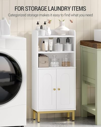 Hzuaneri Bathroom Storage Cabinet, Small Floor Cabinet with 2 Door