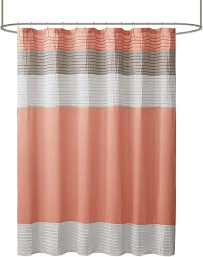 Madison Park 72 x 84 Extra Long Bathroom Shower Curtain Faux Silk Navy