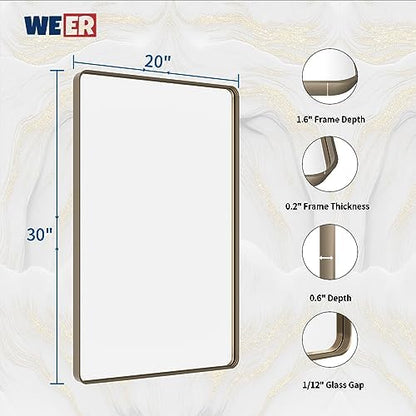 WEER Bronze Bathroom Vanity Mirror 20X30 Inch