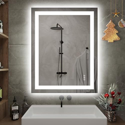 Hivone 28"X32" LED Bathroom Mirror with Lights, UL Listed
