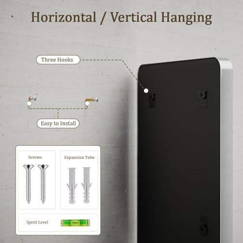 VooBang Bathroom Mirror 30"x48", Silver Gorgeous Deep Frame Wall Mirror