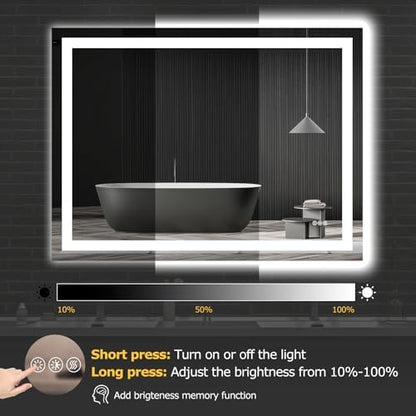 Hivone 48"X36" LED Bathroom Mirror with Lights, UL Listed