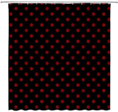 Polka Dot Shower Curtain Bathroom Decor 70x70 Inch with 12 Hooks,