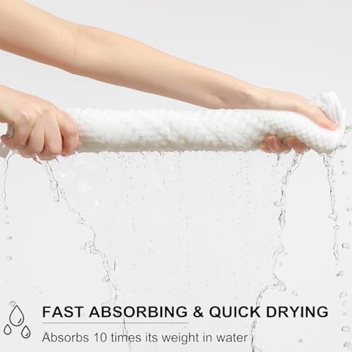 8 Piece Bath Towel Set-2 Oversized Bath Sheets(35"x70"),2 Hand Towels,4 Washcloths-Extra Large Microfiber Towel Sets,Less Lint Highly Absorbent & Quick Dry Bath Towels for Bathroom Gym Pool,White