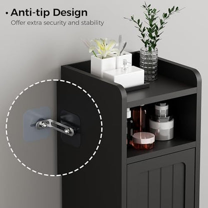 BEWISHOME Small Bathroom Storage Cabinet, 2 Doors Narrow Bathroom Cabinet