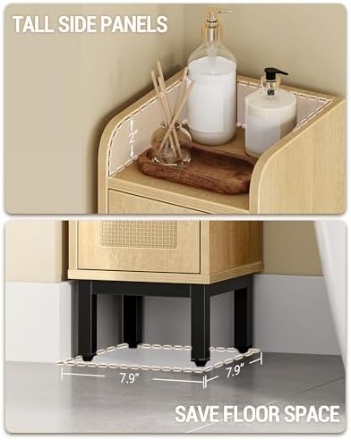 Hzuaneri Slim Bathroom Storage Cabinet, Narrow Bathroom Organizers,2 Doors