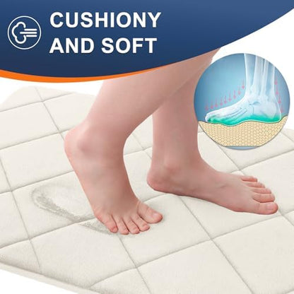 OLANLY Memory Foam Bath Mat 24x16, Ultra Soft and Absorbent Bathroom Rugs