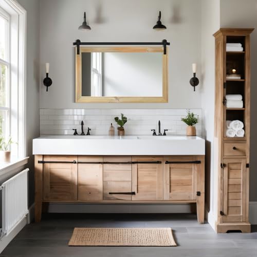 COGOOD Farmhouse Bathroom Mirrors for Over Sink - 26 x 41 Burlywood