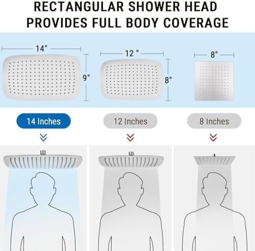 G-Promise All Metal 14" Rain Shower Head with Handheld for Bathroom Upgrade