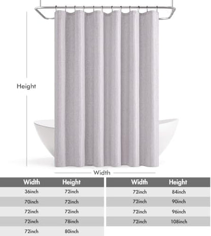 ANRODUO Lavender Linen Textured Fabric Shower Curtain Set - W72xL84