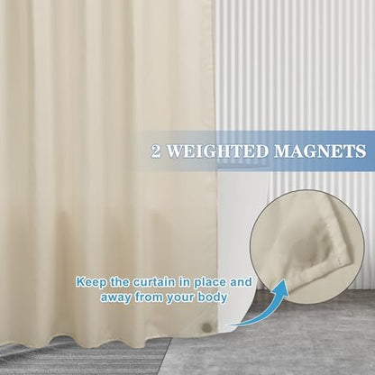 Nasitos Fabric Shower Curtain Liners with Magnets 2 Pack 70X72 Inch White