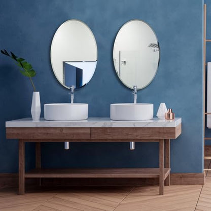 Bathroom Mirror for Over Sink 20" x 28" Oval Frameless Wall Mirror