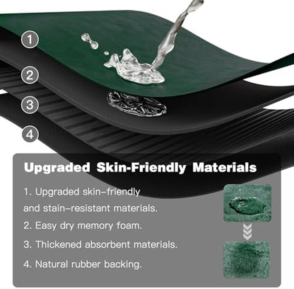 TYUU Thin Bath Mat, Small Bathroom Rugs Non Slip Washable, 16x24 Dark Green