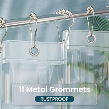 Titanker Plastic Shower Curtain Liner, Clear Shower Liner PEVA 66x72 Lightweight Waterproof Shower Curtains for Bathroom with Magnets and Rustproof Grommets