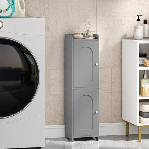 Hzuaneri Bathroom Storage Cabinet, Small Corner Floor Cabinet with 2 Doors