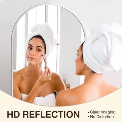 FICTOR 2 Pack 24" x 36" Arched Bathroom Vanity Mirror for Over Sink, Silver