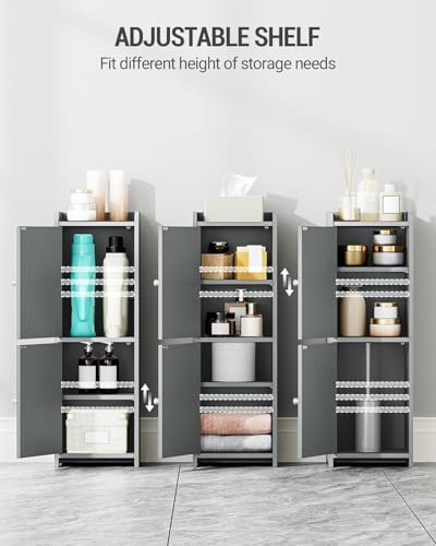 Hzuaneri Bathroom Storage Cabinet, Small Corner Floor Cabinet with 2 Doors