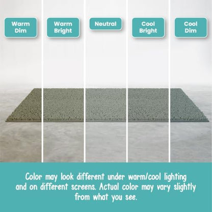 ITSOFT Standard 3pc Non-Slip Shaggy Bathroom Mat Set, Includes 24"x21" Inches U-Shaped Contour Toilet Rug, 34"x21" Inches Bathmat and 1 Toilet Lid Cover, Sage Green