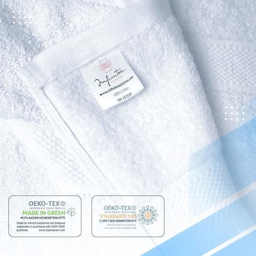 Infinitee Xclusives 100% Cotton Bath Towel Set – 8 Piece Bathroom Towel Set