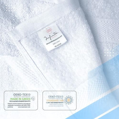 Infinitee Xclusives 100% Cotton Bath Towel Set – 8 Piece Bathroom Towel Set