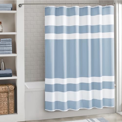 Madison Park Spa Waffle Weave Long Shower Curtain, 72 x 78, Blue