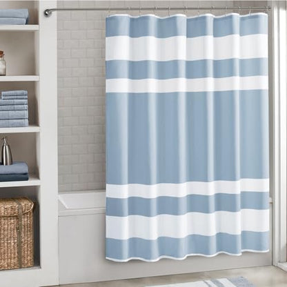 Madison Park Spa Waffle Weave Long Shower Curtain, 72 x 78, Blue