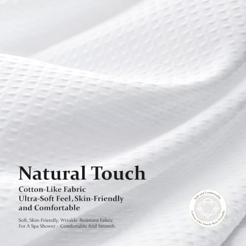 Dynamene Waffle Shower Curtain 256 GSM Heavy Duty Fabric 72"x72" White