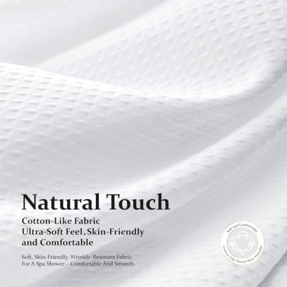 Dynamene Waffle Shower Curtain 256 GSM Heavy Duty Fabric 72"x72" White