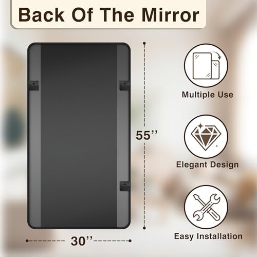 Vanity Bathroom Mirror, 30”x55” Black Bathroom Mirror for Over Sink