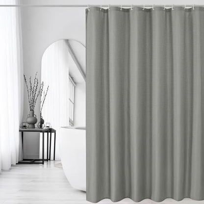 Gibelle Long 230GSM Heavy Duty Grey Shower Curtain, 72 x 78