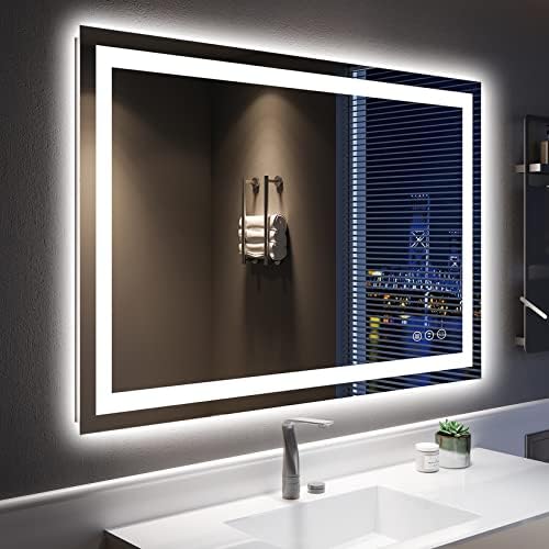 48x32 LED Bathroom Mirror with Lights, Lighted Vanity Mirror