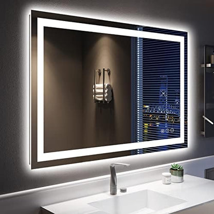 48x32 LED Bathroom Mirror with Lights, Lighted Vanity Mirror