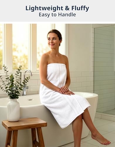 LANE LINEN Bath Sheets 100% Cotton 4 Pack Oversized Soft - White