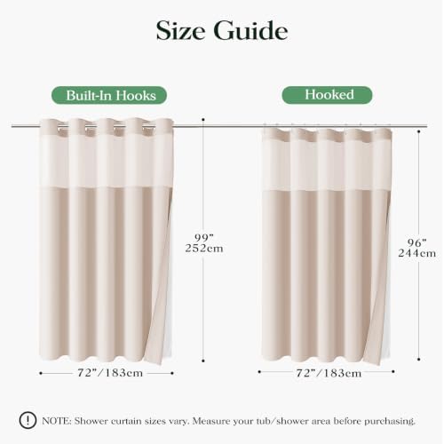 Dynamene Blush Pink Hook Free Waffle Shower Curtain & Snap-in Liner,72x99