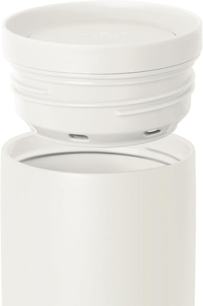 Simple Modern Travel Coffee Mug Tumbler with 360° Lid | Ceramic-Lined Insulated Stainless Steel Cold Brew Iced Coffee Cup | Gift for Women Men Her Him | Voyager Signature | 16oz | Cream